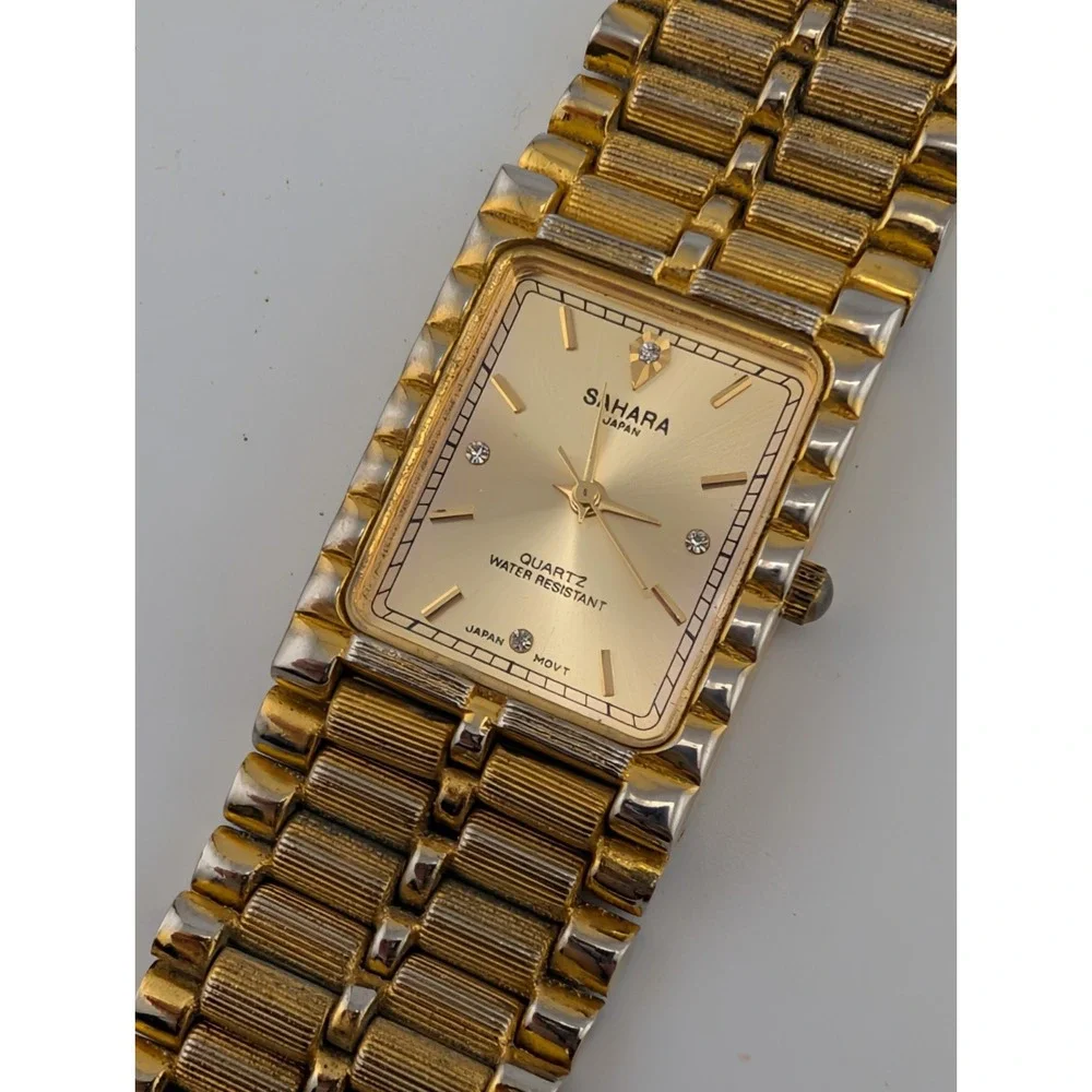 Sahara Men's Tank Watch 25mm Case Gold 7.75